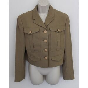 Istante by Versace Jacket Womens 44 Beige Crop Military Zeus Made Italy Vintage